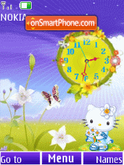 Скриншот темы Clock kitty animated