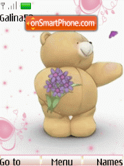 Teddy bear and butterfly tema screenshot
