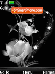 Скриншот темы White roses anim
