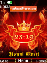 Fire clock animated tema screenshot