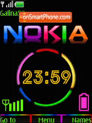 Color nokia clock anim tema screenshot
