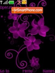 Purple flowers theme screenshot