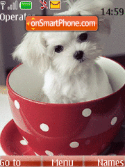Скриншот темы Puppy in Cup