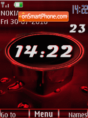 Скриншот темы Red clock animated