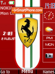 Скриншот темы Ferrari Logo Clock 01