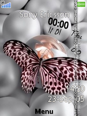 Butterfly Clock 01 theme screenshot
