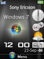 Скриншот темы Windows 7 Black SWF