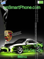 Animated green Porsche tema screenshot