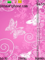 Rosa mariposa tema screenshot