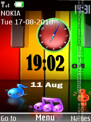 Music Dual Clock tema screenshot