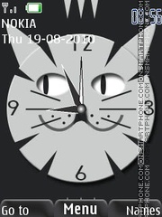 Cat clock tema screenshot