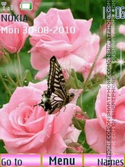 Rose buttrfly animated tema screenshot