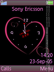 Pink Clock tema screenshot