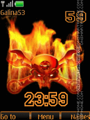 Chrep in the fire, clock anim Theme-Screenshot