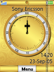 Скриншот темы Gold Clock 01