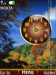 Скриншот темы Clock analog slide autumn