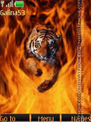 Скриншот темы Fire Tiger Animation