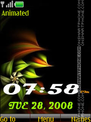 Скриншот темы Flower clock