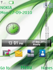Green Dual Clock tema screenshot