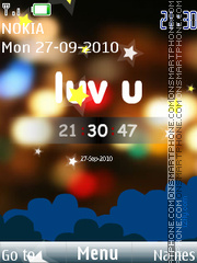 Luv U Clock Theme theme screenshot