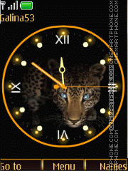 Leopard analog clock anim theme screenshot