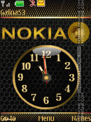 Nokia gold clock anim Theme-Screenshot
