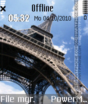 Скриншот темы Eiffel Tower