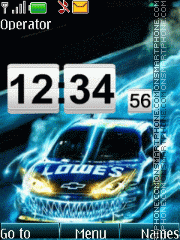 blue car clock animated theme screenshot