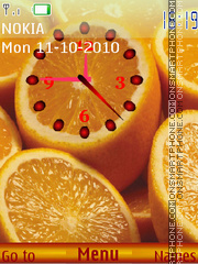 Orange Clock 02 tema screenshot