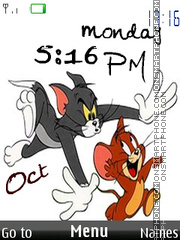 Tom And Jerry Clock 02 theme screenshot