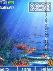 Скриншот темы Underwater clock animat