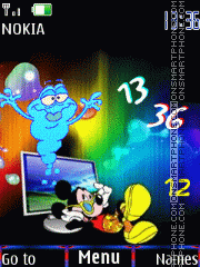 Скриншот темы Color mikki clock anim