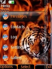 Tiger Fire Clock tema screenshot