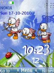 Скриншот темы Ducks angels clock anim