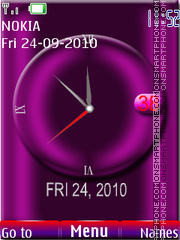 Pink Neon Clock theme screenshot