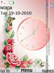 Flower Clock 04 tema screenshot