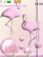 Скриншот темы Pink flamingo