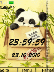 Panda clock $ date anim tema screenshot