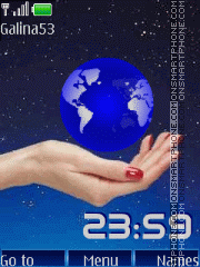 Earth in the palm animat es el tema de pantalla