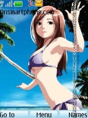Anime Girls Beach tema screenshot