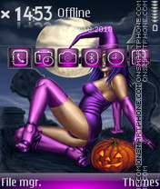Скриншот темы Halloween Witch 01