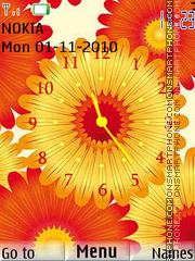 Скриншот темы Flower Clock 05