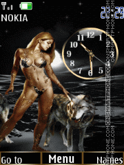 Gerl wolf clock anim theme screenshot