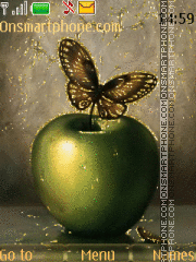 Скриншот темы Apple and butterfly
