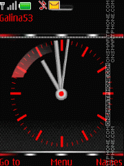 Скриншот темы Analog clock red animat