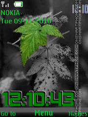 Autumn Leaf Clock tema screenshot