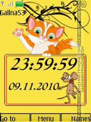 Funny cat clock anim Theme-Screenshot