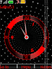 Analog clock red anim Theme-Screenshot