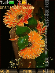 Orange Flowers tema screenshot