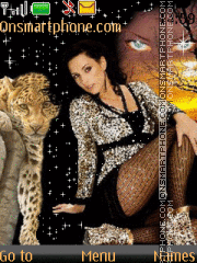 Скриншот темы Girl and leopard